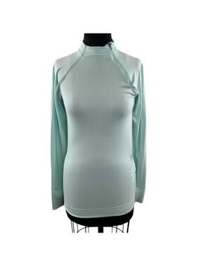ATHLETA Fast Finish Long Sleeve Top Asymmetrical Half Zip Yoga Pullover Size L